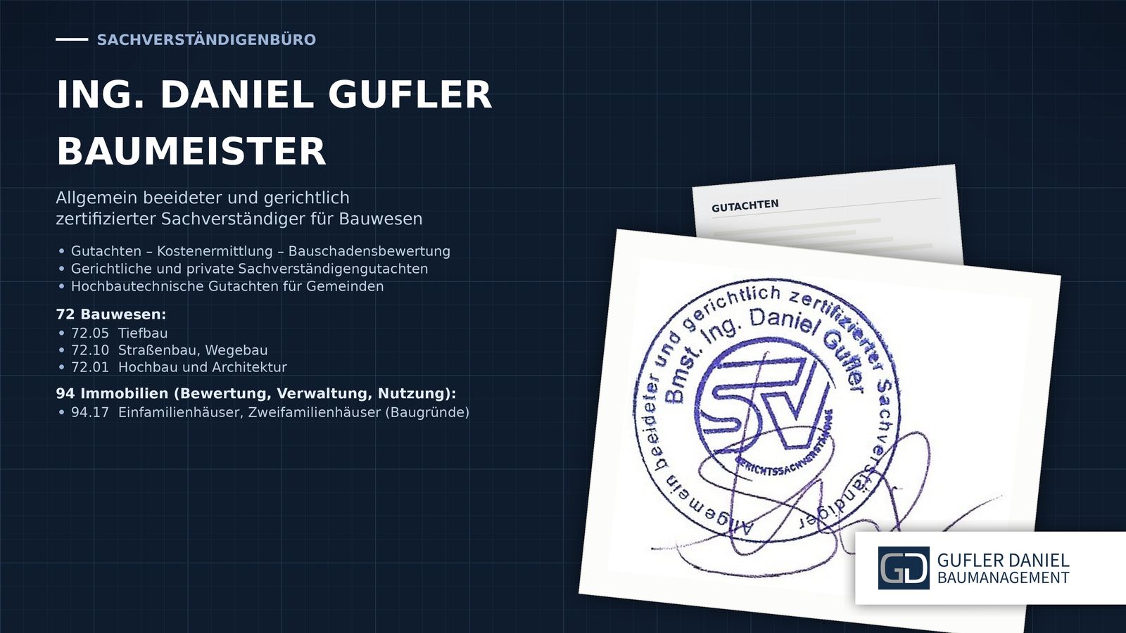 Sachverständigenbüro Ing. Daniel Gufler, Baumeister
